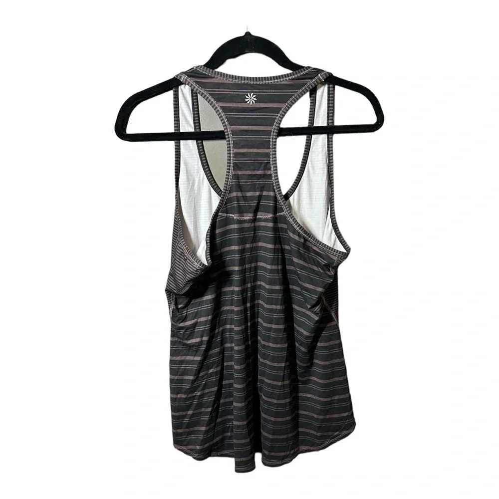 Athleta brown/black Stripe Tank Size Large - Picture 2 of 4